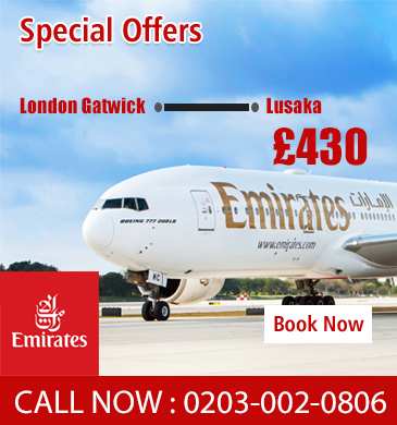 london-gatwick-to-lusaka with emirates