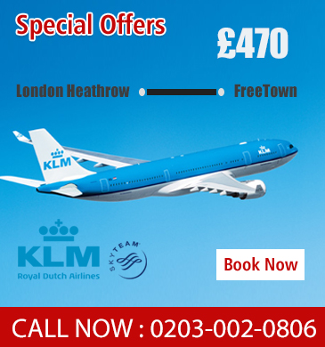 london heathrow to freetown with KLM